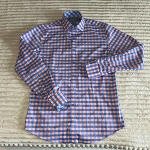 Twillory Gingham‎ Blue and Pink Checkered Dress Shirt